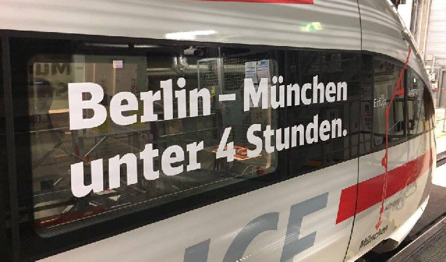 Berlin - München, kevesebb, mint 4 óra, fotó: DB